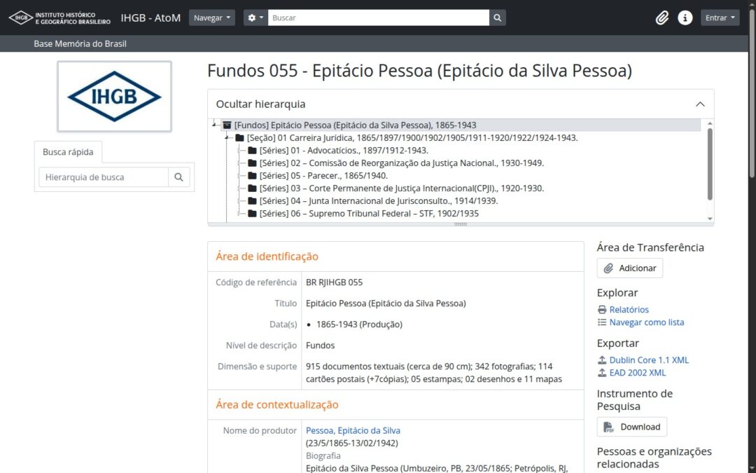 A Implantação do AtoM (Access to Memory) no IHGB: Um Marco para a Preservação Digital